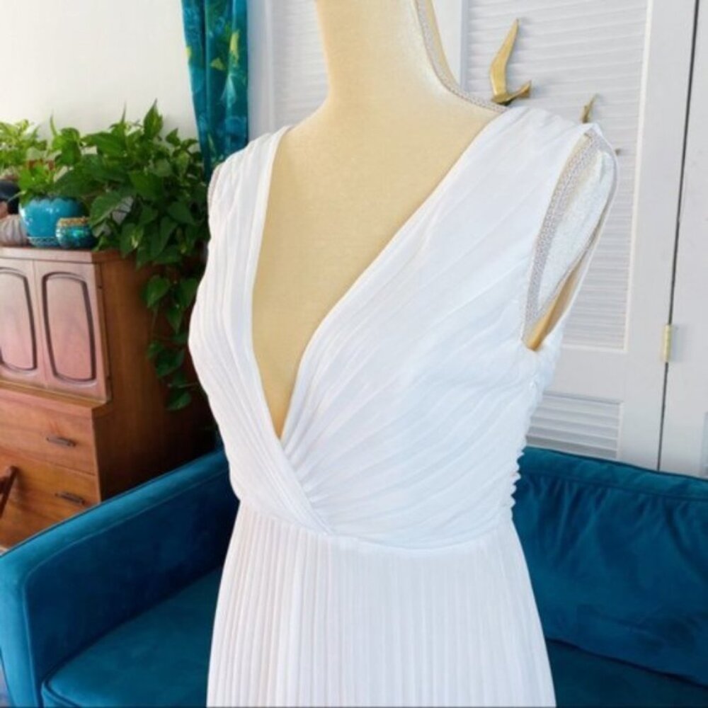 Anthropologie | BHLDN Badgley Mischka Sloan Dress Accordion Pleat Wedding Gown 0 - Picture 6 of 16